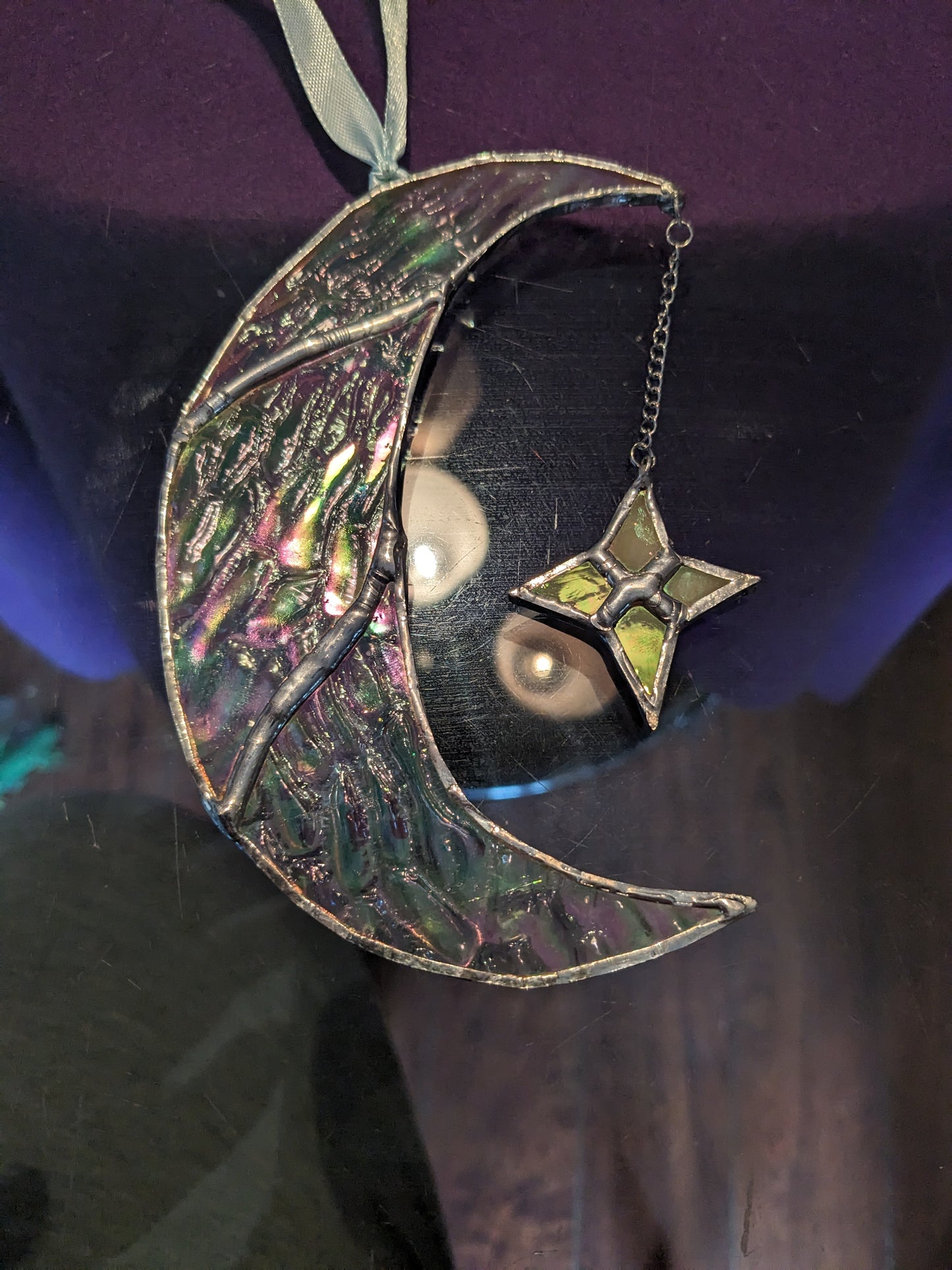 Handmade Moon Suncatcher with Star